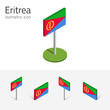 © Olgastocker - Eritrean flag (State of Eritrea), vector set of isometric flat icons, 3D style. African country flags. Editable design elements for banner, website, presentation, infographic, poster, map. Eps 10