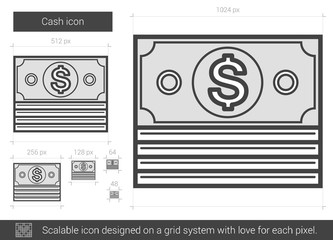 Wall Mural - Cash line icon.