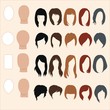 Set of hairstyles for different face shapes