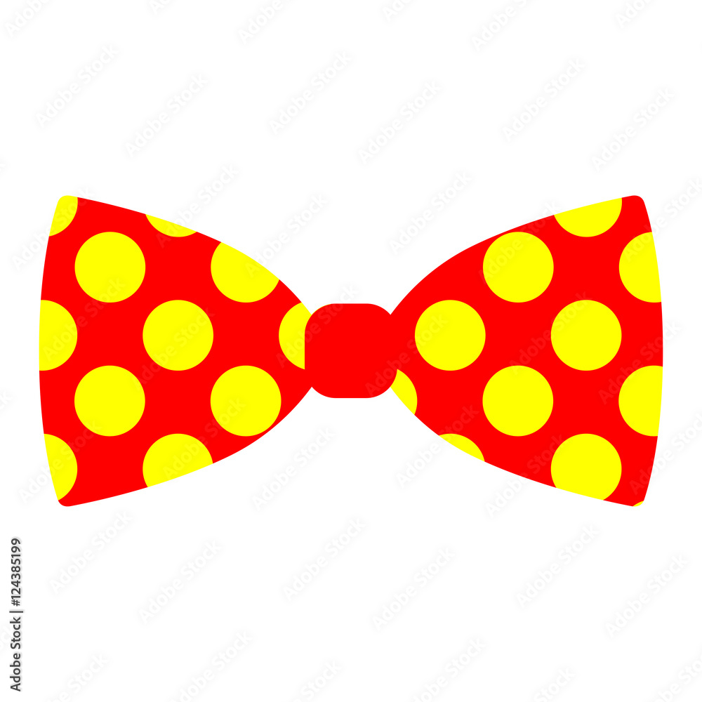 Vector de Stock Icono plano corbata pajarita payaso fondo blanco | Adobe  Stock, image size:1000x1000