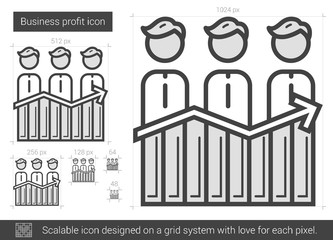 Sticker - Business profit line icon.