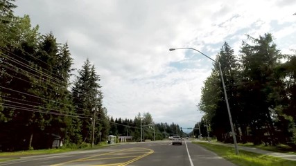 Wall Mural - Driving on a Mountain Highway in Alaska