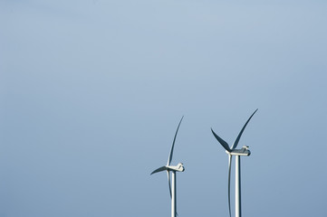 two wind turbines