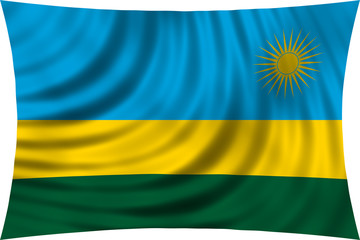 Wall Mural - Flag of Rwanda waving isolated on white