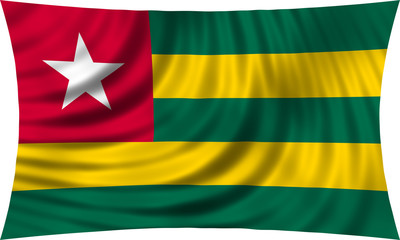 Wall Mural - Flag of Togo waving isolated on white