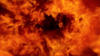 High Speed Fire ball explosion towards to camera, cross frame ahead transition, slow motion fire flamethrower isolated on black background with alpha channel, perfect for cinema, digital composition.