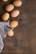 © The Picture Pantry - 7 Eggs on brown Background