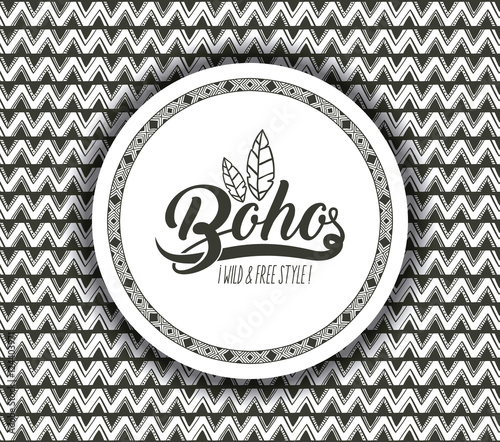 Download boho and feather inside circle icon. Bohemic ornament ...