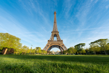 Sunrise in Eiffel Tower in Paris, France