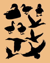 Wall Mural - duck silhouette, good use for symbol, logo, web icon, mascot, sign, or any design you want 