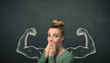© ra2 studio - woman with sketched strong and muscled arms