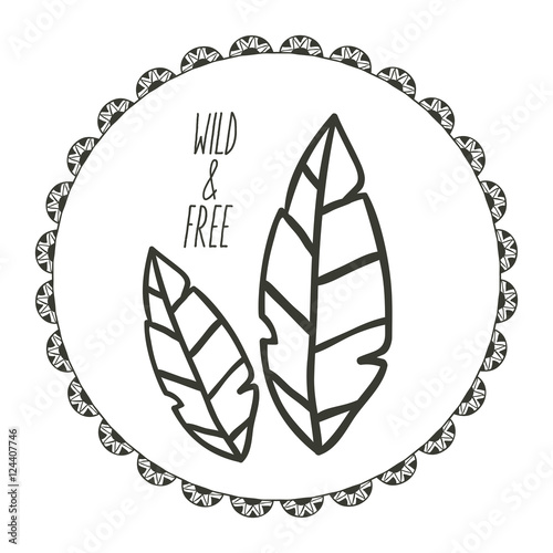 Download boho and feather inside circle icon. Bohemic ornament ...