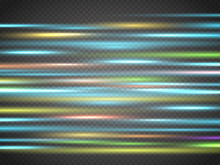 Poster - Abstract blurry motion lines isolated on transparent background.
