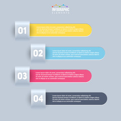 Wall Mural - Vector infographic elements. 4 colorful banners with place for your text.