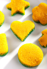 Poster - Heart shape sugar cookies shot over grey background.Shot from ab