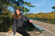 © Rob Rye - Portrait of man with a long beard and a long hair on the bridge