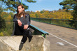 © Rob Rye - Portrait of man with a long beard and a long hair on the bridge