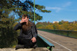 © Rob Rye - Portrait of man with a long beard and a long hair on the bridge