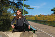 © Rob Rye - Portrait of man with a long beard and a long hair on the bridge