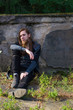© Rob Rye - Portrait of man with a long beard and a long hair near the wall