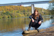 © Rob Rye - Portrait of man with a long beard and a long hair near the river