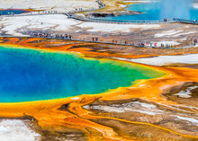 The World Famous Grand Prismatic Spring In Yellowstone National Park