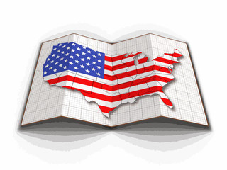 Poster - Map of USA. Image with clipping path.