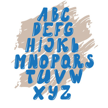 Vector Latin alphabet made of caramel, liquid. Font style