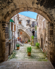 Idyllic view in Santo Stefano di Sessanio, old rural village in L'Aquila Province, Abruzzo (Italy)