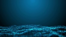 Vector Blue Waves With Light Showing Through. Opening Intro Title Animation Rippling Waters. Blue Smooth Technology Wavy Background. Ultra High Definition 4K Seamless Loop Video.