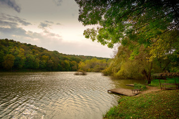 Wall Mural - Autumn lake