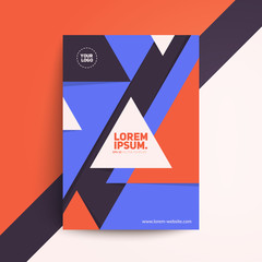 geometric cover design. flat material design. a4 format template for brochure,magazine,annual report