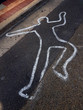 Outline of a body on road