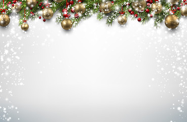 new year background with christmas balls.