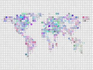 Poster - Abstract polygon 3d render world map isolated on white background