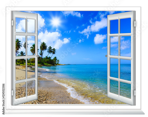  Plakaty okno z widokiem   okno-na-plaze-i-morze
