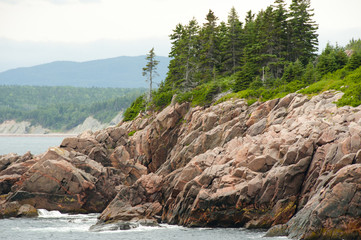 Canvas Print - Exposed Granite on Eastern Cabot Trail - Nova Scotia - Canada