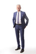 © sepy - Old businessman portrait.Full length shot of a senior manager standing in suit at isolated white background.