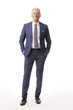 © sepy - Old businessman portrait.Full length shot of a senior manager standing in suit at isolated white background.