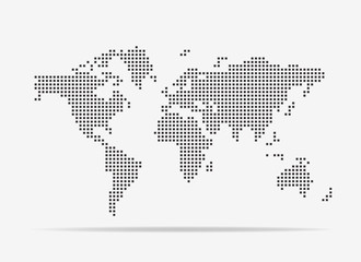 Wall Mural - pixel map of world. vector illustration.