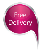 Vector - Pink Free Delivery Icon Speech Bubble 