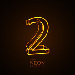 Neon 3D number 2