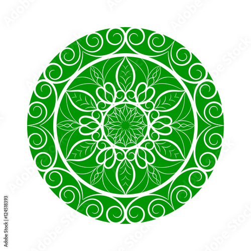 Download Vector Green Flower mandala over white - Buy this stock ...