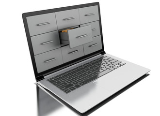 Poster - 3d Files and folders in laptop