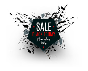 Poster - Black Friday sale inscription design template. Rectangular banne