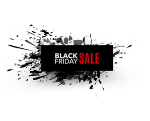 Poster - Black Friday sale inscription design template. Rectangular banne