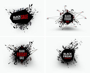 Poster - Black Friday sale inscription design template. Rectangular banne