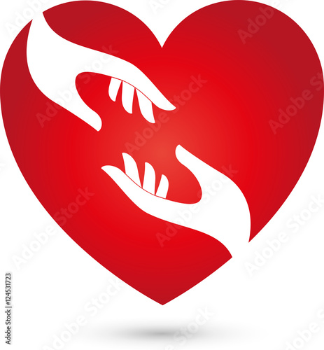 Herz Und Hande Herz Hande Logo Stock Vektorgrafik Adobe Stock