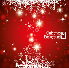 Poster - christmas background snowflake star light red background vector illustration eps 10