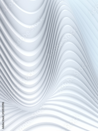 Naklejka - mata magnetyczna na lodówkę Wave band abstract background surface 3d rendering